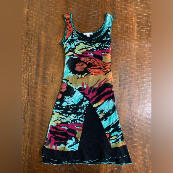 São Paulo Size 6 Sleeveless Multicolor Tie-Waist Sheath Dress - Picture 12 of 12